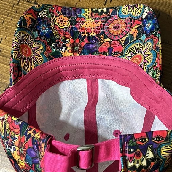 Laurel Burch Women Colorful Cats Floral Abstract Art Adjustable Baseball Hat Cap - Picture 10 of 11